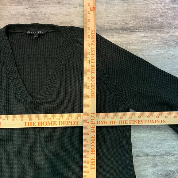 Athleta Switchback Wool-Blend Sweater, Green (Black Olive), Oversized, Small - Picture 9 of 9